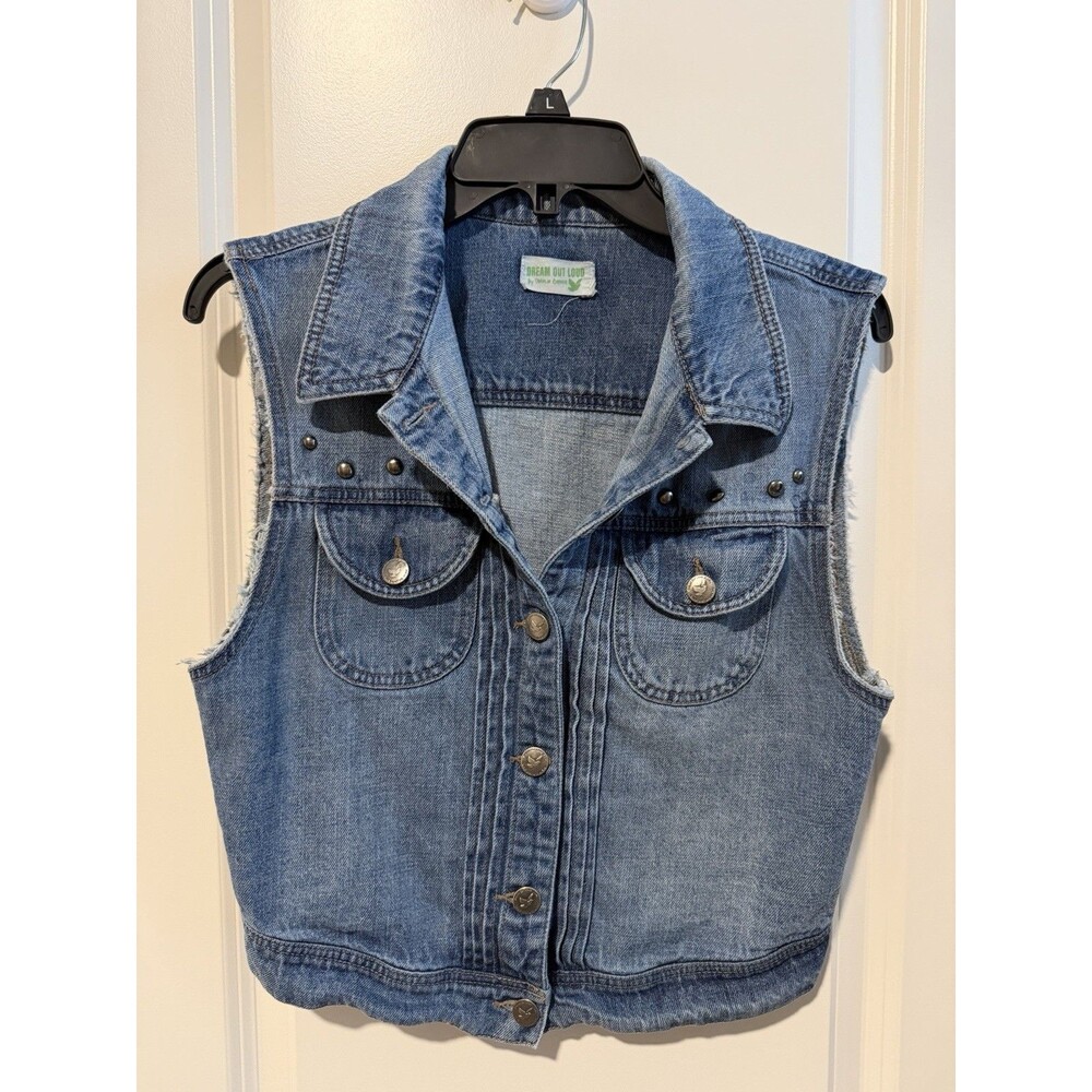 Dream Out Loud Selena Gomez Studded Denim Vest Juniors M Y2K Jean Jacket
